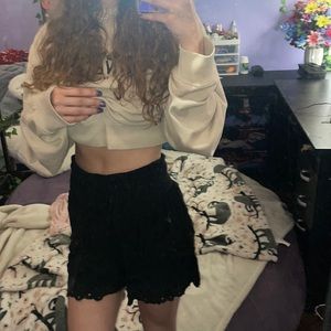 Black flowy shorts